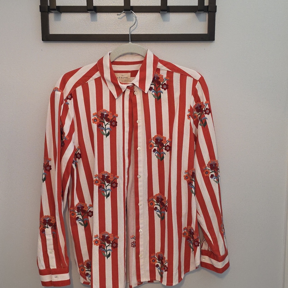 Sezane Maxy Shirt Pink - Size 4